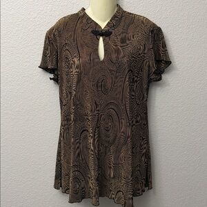Women’s Vintage Dressbarn Brown Top Blouse Sleeveless Size 14